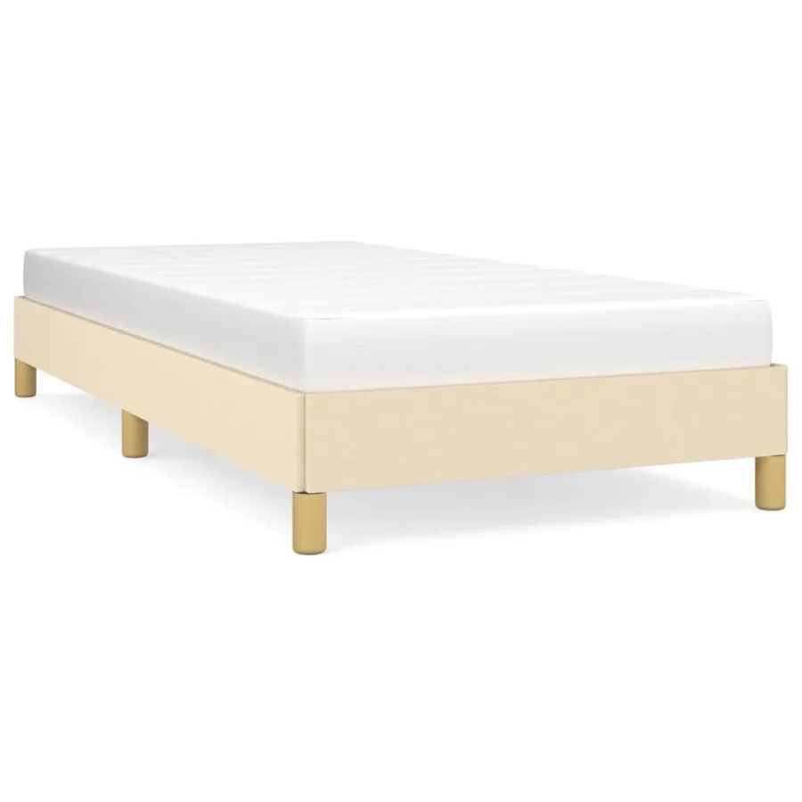 Cadre de lit sans matelas crème 90x200 cm tissu - 2