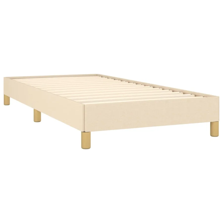 Cadre de lit sans matelas crème 90x200 cm tissu - 4