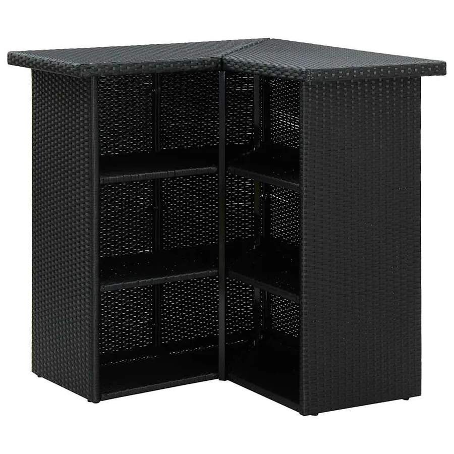 Ensemble de bar de jardin 16pcs et coussins Résine tressée Noir - 3