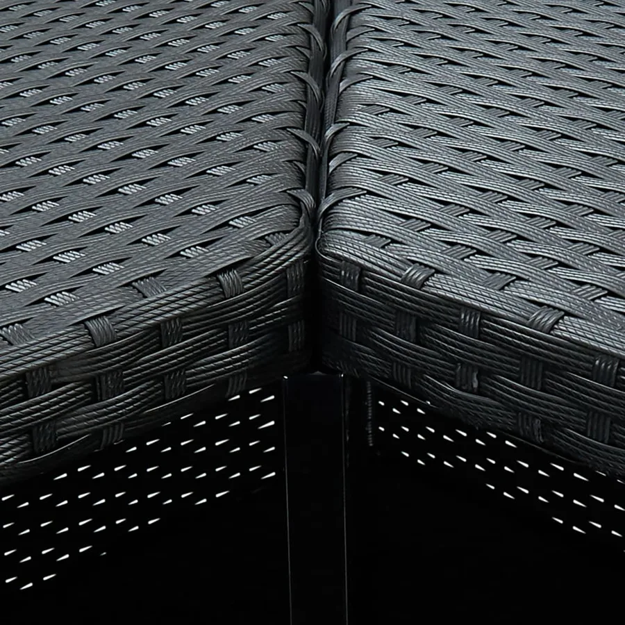 Ensemble de bar de jardin 16pcs et coussins Résine tressée Noir - 6