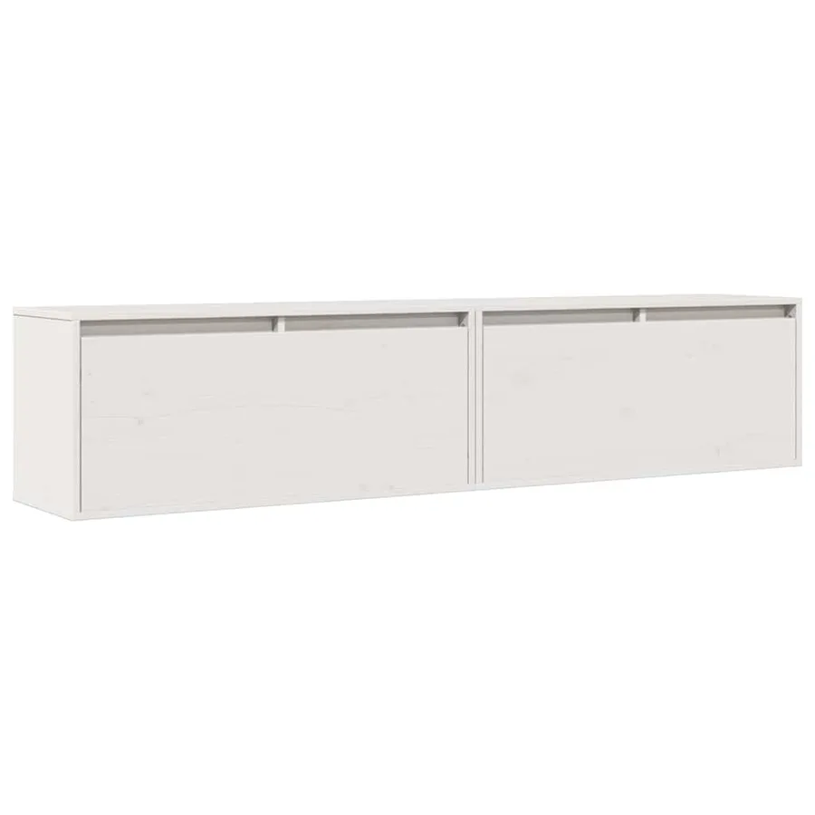 Armoires murales 2 pcs Blanc 80x30x35 cm Bois de pin massif - 2