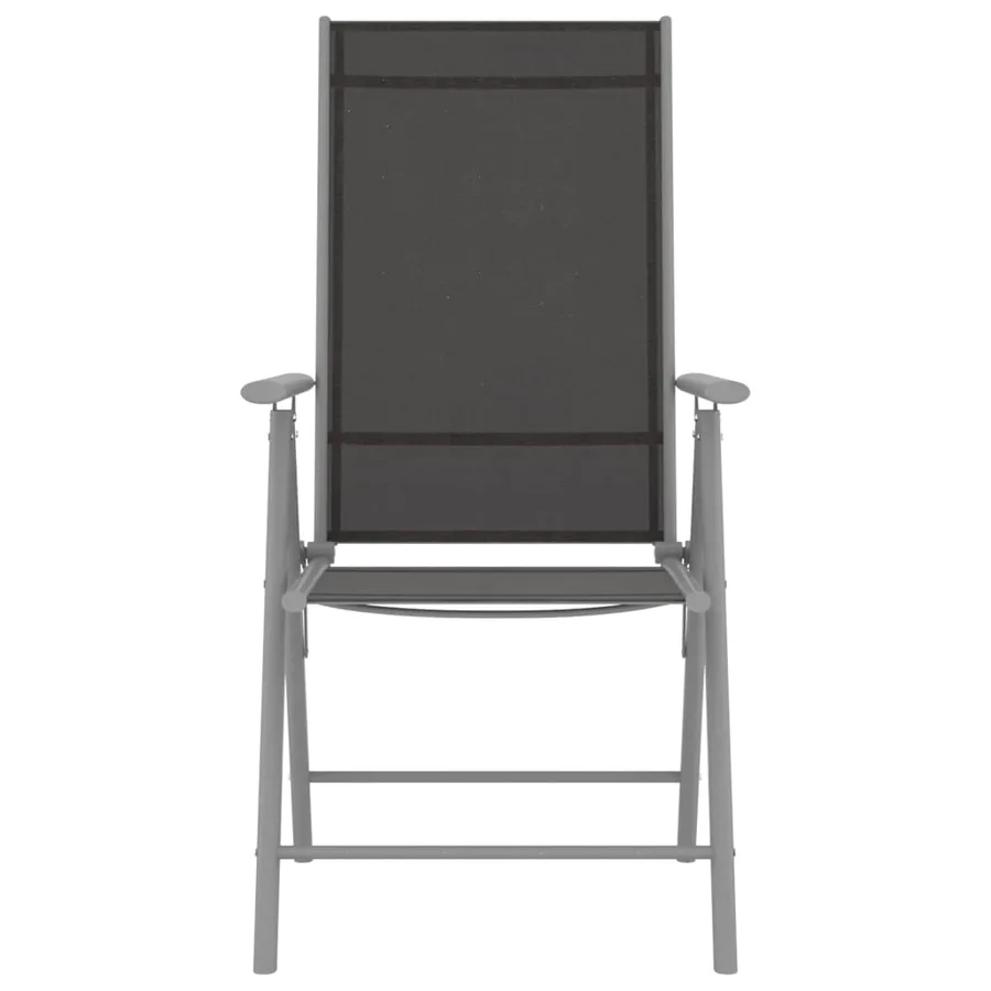 Chaises de jardin pliables lot de 2 Textilène Noir - 3