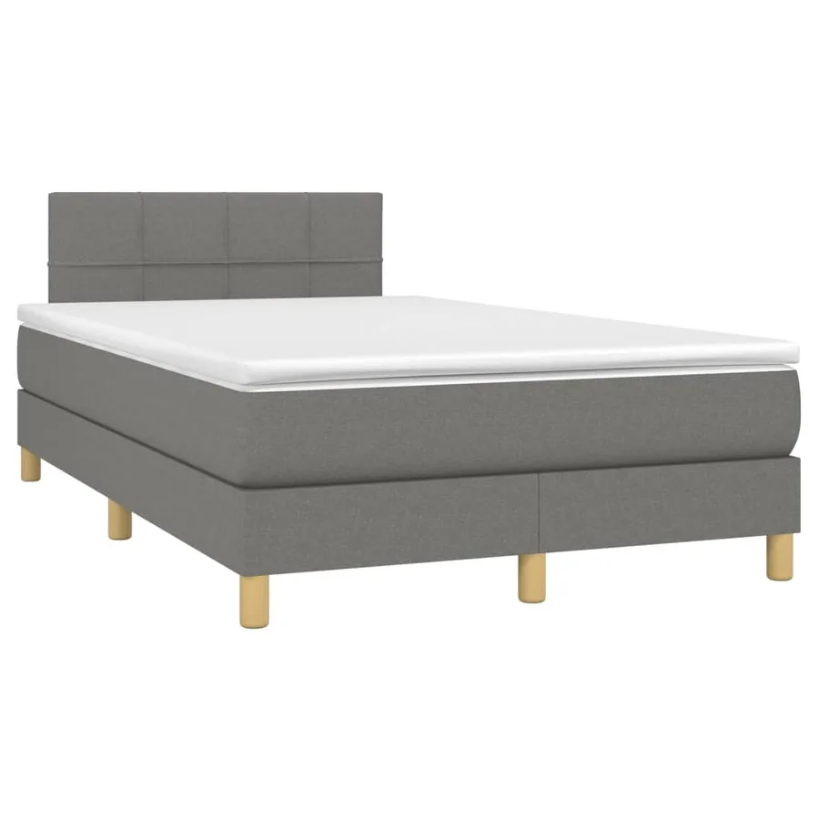 Sommier à lattes de lit et matelas et LED Gris foncé 120x200 cm - 3