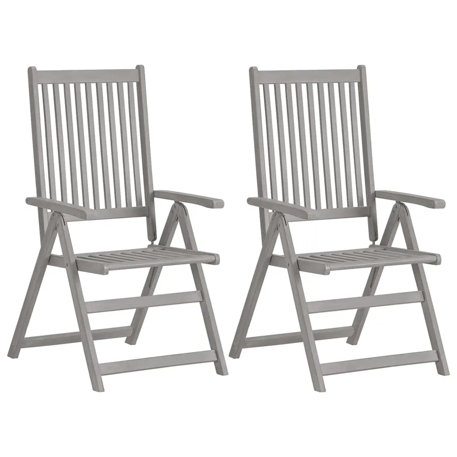 Chaises inclinables de jardin lot de 4 et coussins Bois acacia - 2