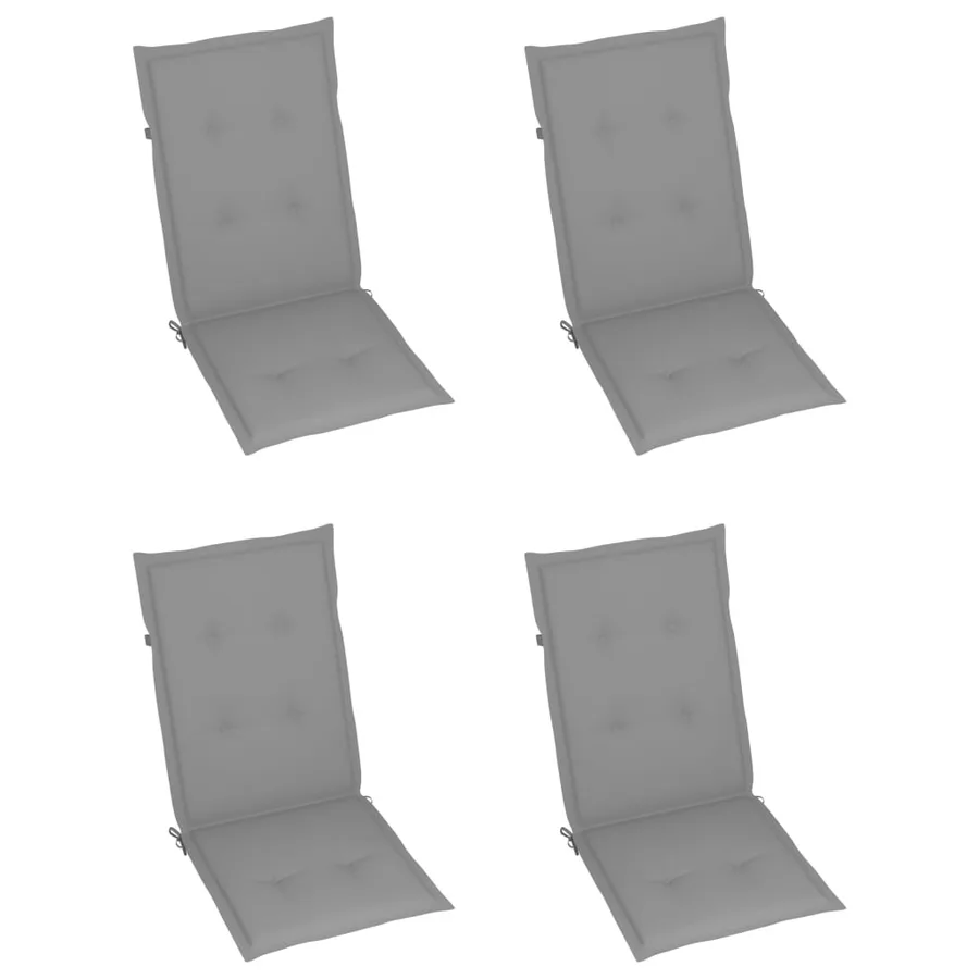 Chaises inclinables de jardin lot de 4 et coussins Bois acacia - 6