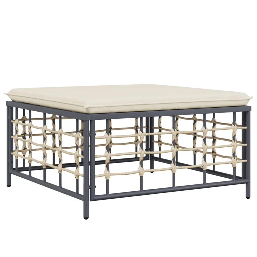Salon de jardin 3 pcs avec coussins anthracite résine tressée - 6