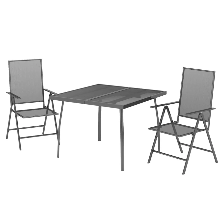 Ensemble à manger de jardin 3 pcs anthracite acier - 3