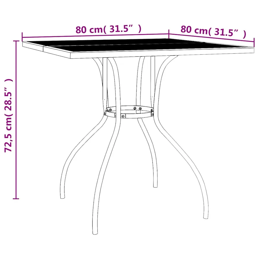Ensemble à manger de jardin 3 pcs anthracite acier - 11