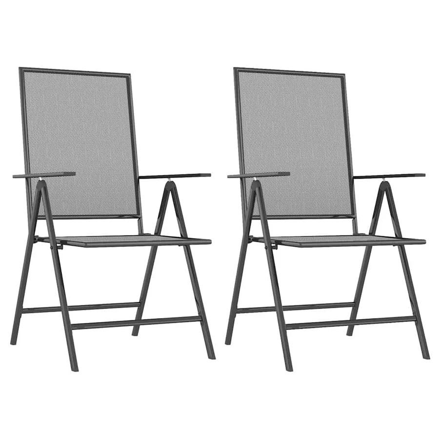 Ensemble à manger de jardin 3 pcs anthracite acier - 4