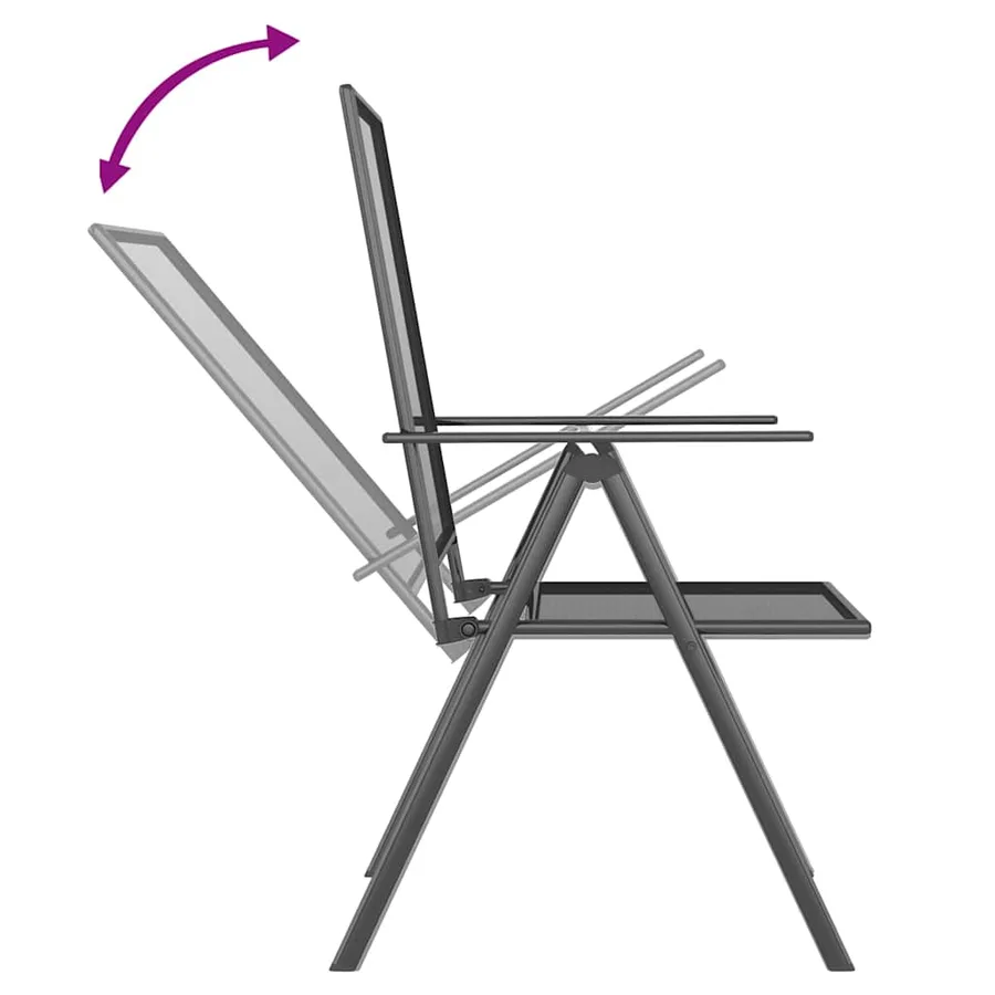 Ensemble à manger de jardin 3 pcs anthracite acier - 6