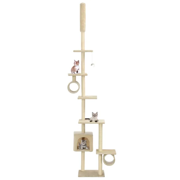 Arbre à chat avec griffoirs en sisal 260 cm Beige