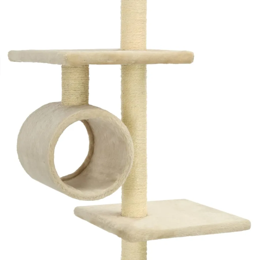 Arbre à chat avec griffoirs en sisal 260 cm Beige - 5