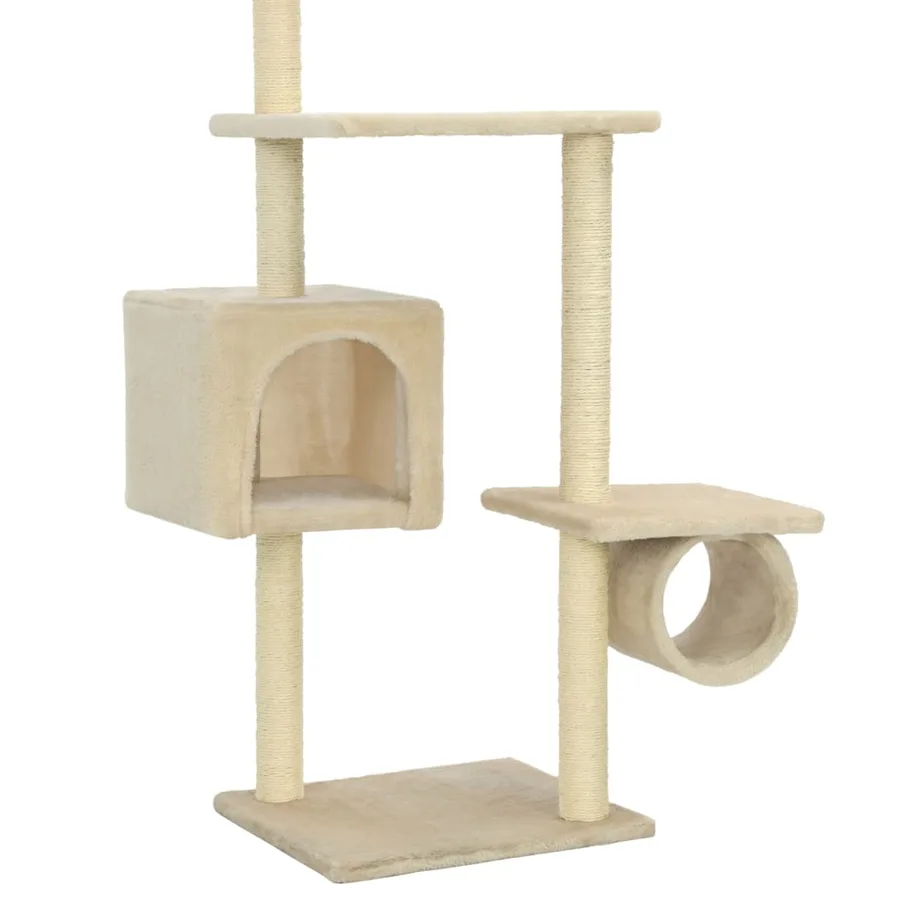 Arbre à chat avec griffoirs en sisal 260 cm Beige - 6