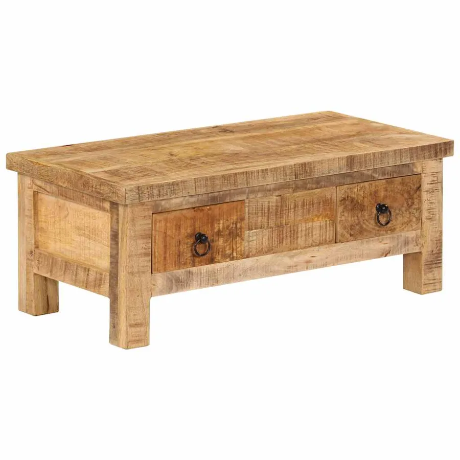 Table basse 90x45x35 cm Bois de manguier massif - 11