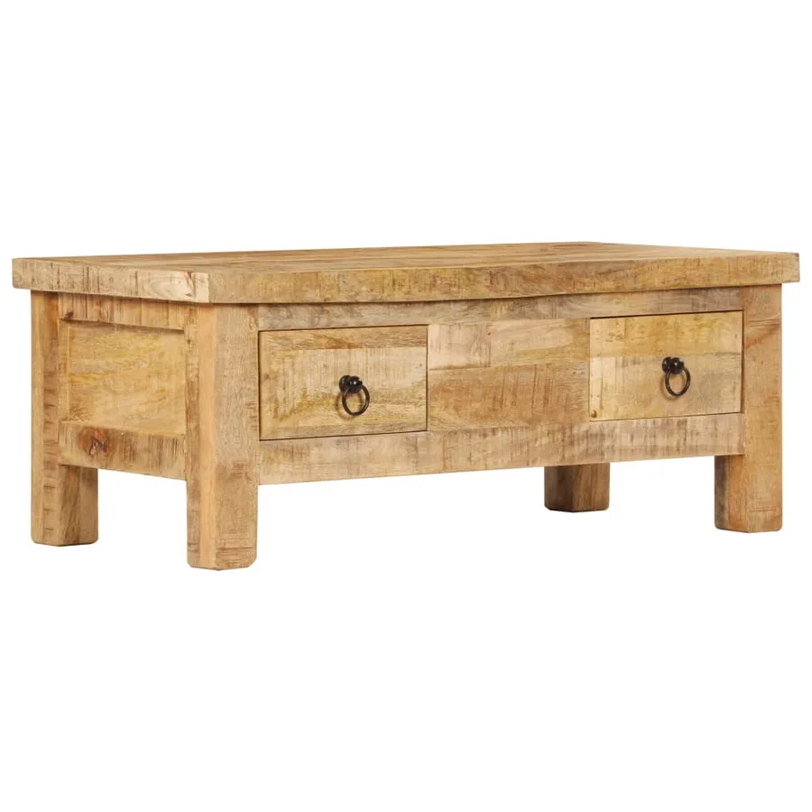 Table basse 90x45x35 cm Bois de manguier massif - 14