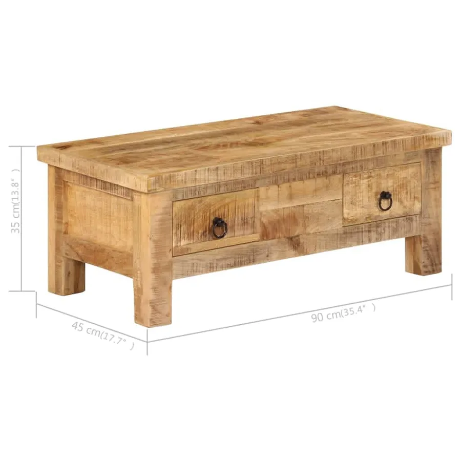 Table basse 90x45x35 cm Bois de manguier massif - 9