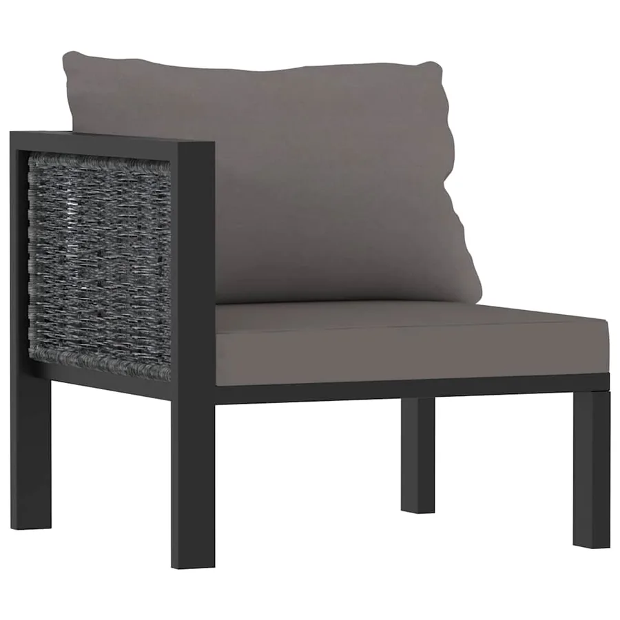 Salon de jardin 7 pcs avec coussins Résine tressée Anthracite - 7