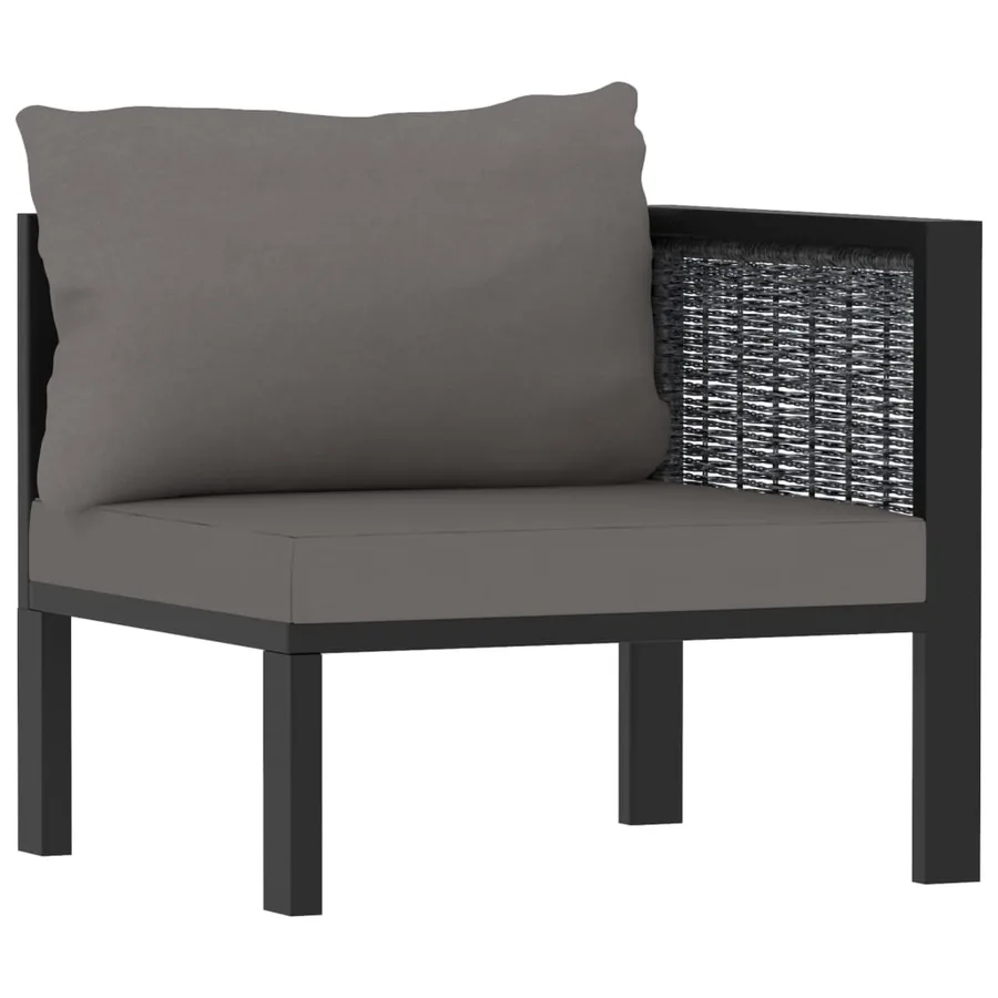 Salon de jardin 7 pcs avec coussins Résine tressée Anthracite - 8