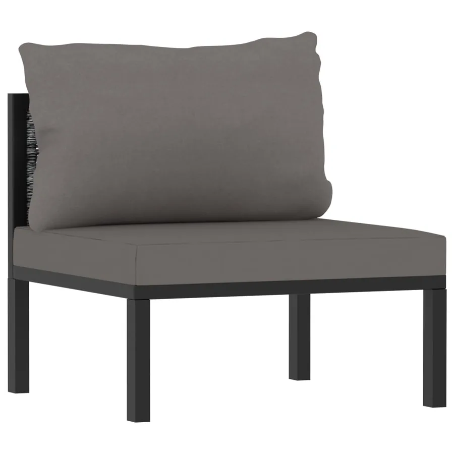 Salon de jardin 7 pcs avec coussins Résine tressée Anthracite - 9