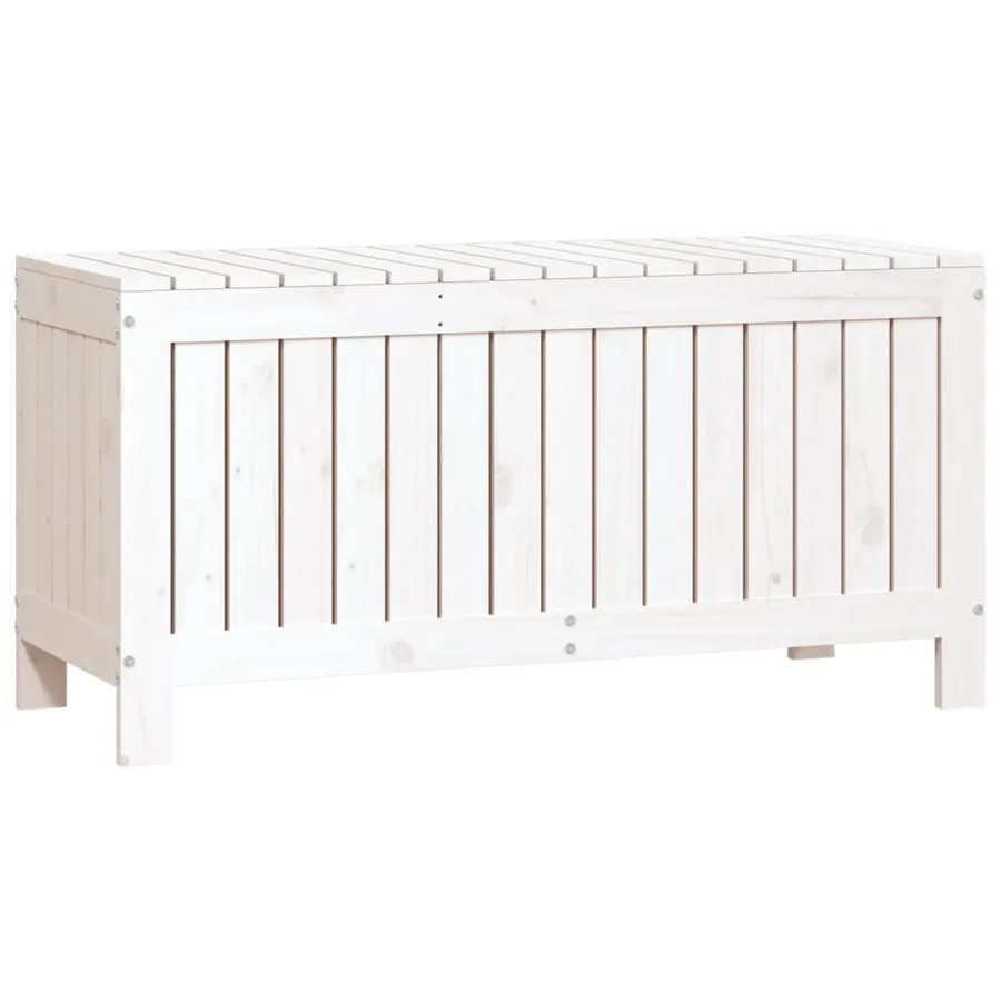 Boîte de rangement de jardin Blanc 108x42,5x54 cm Bois de pin - 5