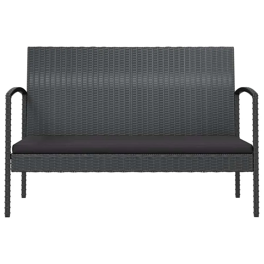 Salon de jardin 16 pcs avec coussins Résine tressée Noir - 4