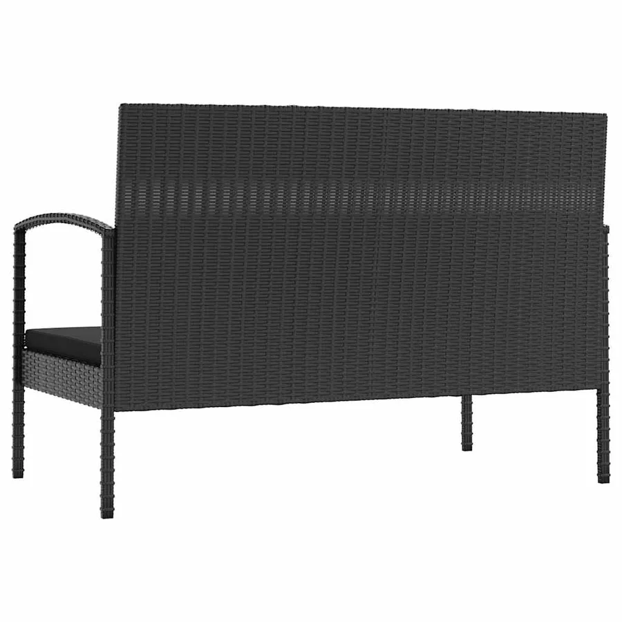 Salon de jardin 16 pcs avec coussins Résine tressée Noir - 5