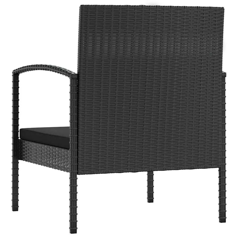 Salon de jardin 16 pcs avec coussins Résine tressée Noir - 8