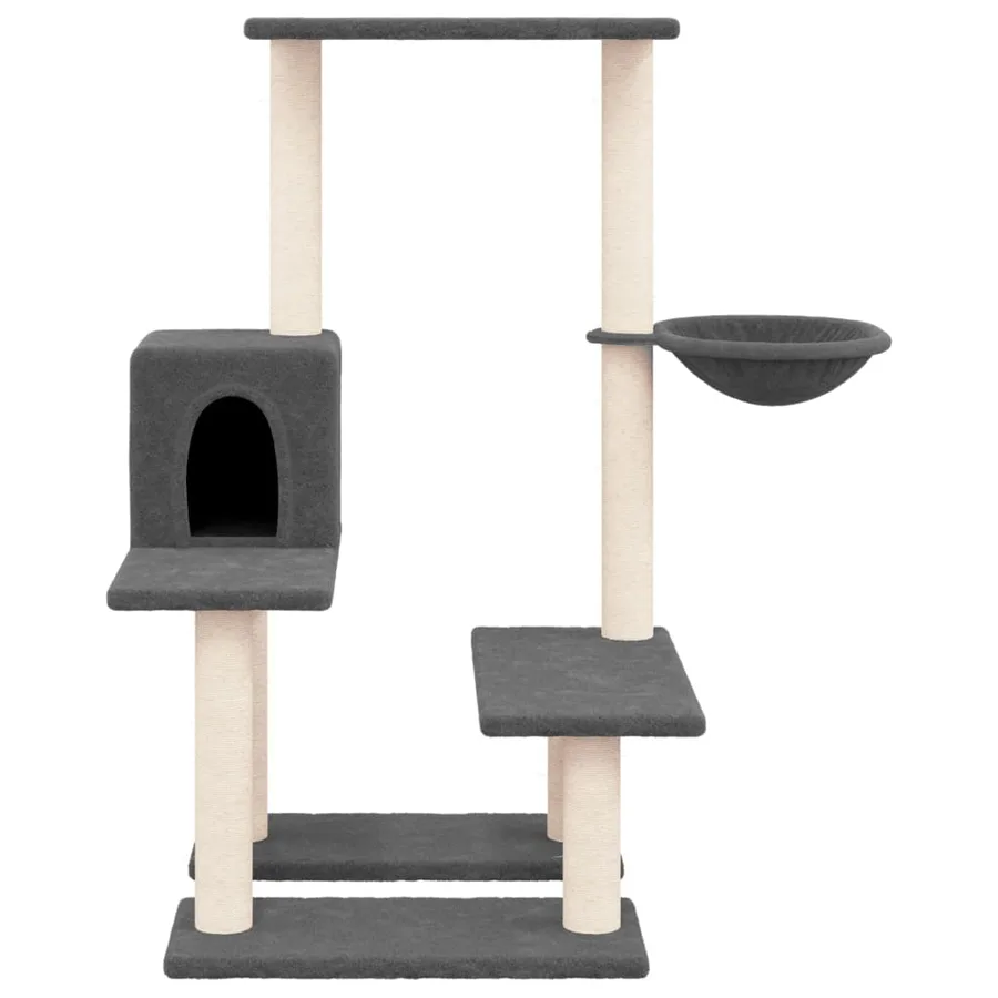 Arbre à chat avec griffoirs en sisal Gris foncé 94,5 cm - 3