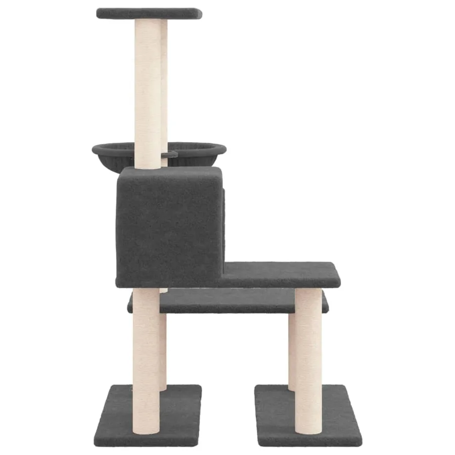 Arbre à chat avec griffoirs en sisal Gris foncé 94,5 cm - 4