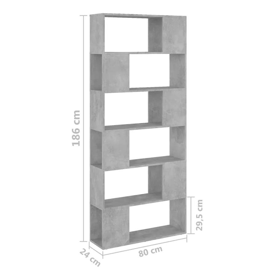 Bibliothèque/Séparateur de pièce Gris béton Bois d'ingénierie - 7