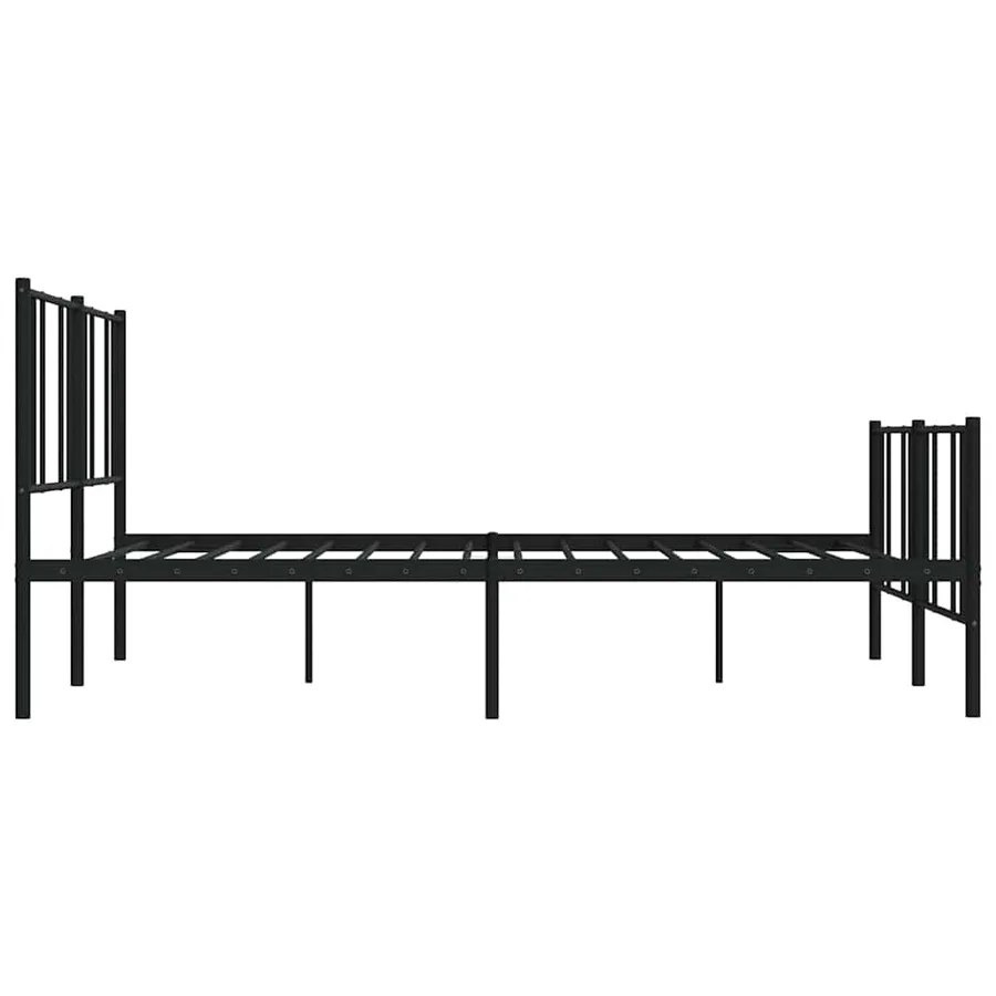 Cadre de lit métal sans matelas avec pied de lit noir 183x213cm - 6