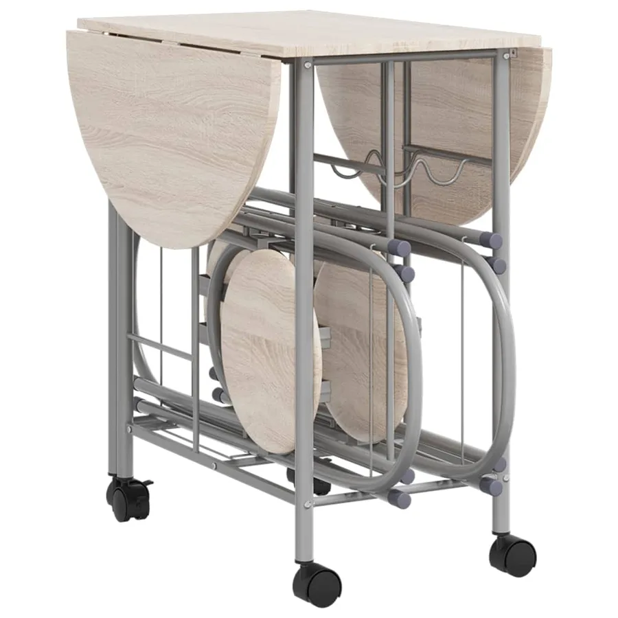 Ensemble de salle à manger pliable 5 pièces MDF - 5