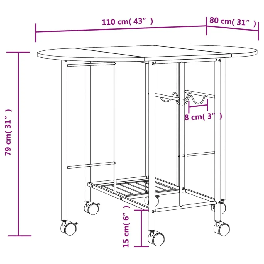 Ensemble de salle à manger pliable 5 pièces MDF - 8