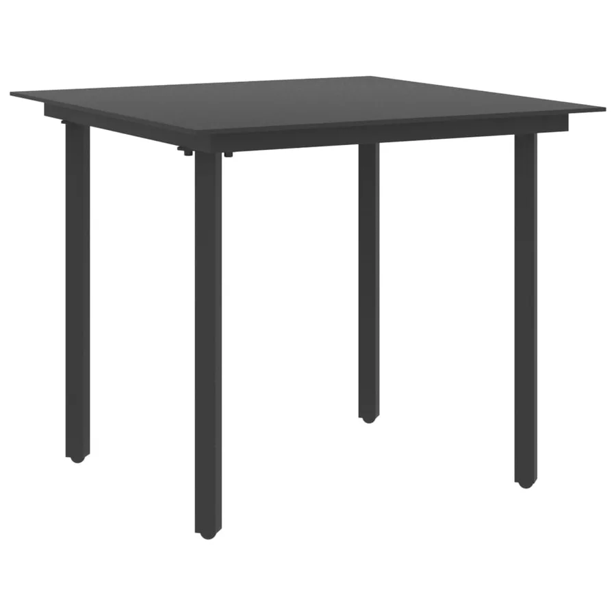 Ensemble à manger de jardin 5 pcs PVC résine tressée noir - 3
