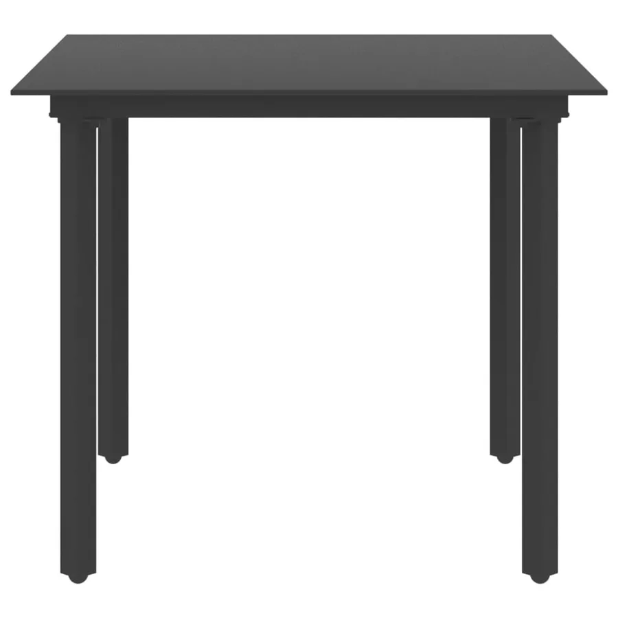 Ensemble à manger de jardin 5 pcs PVC résine tressée noir - 4