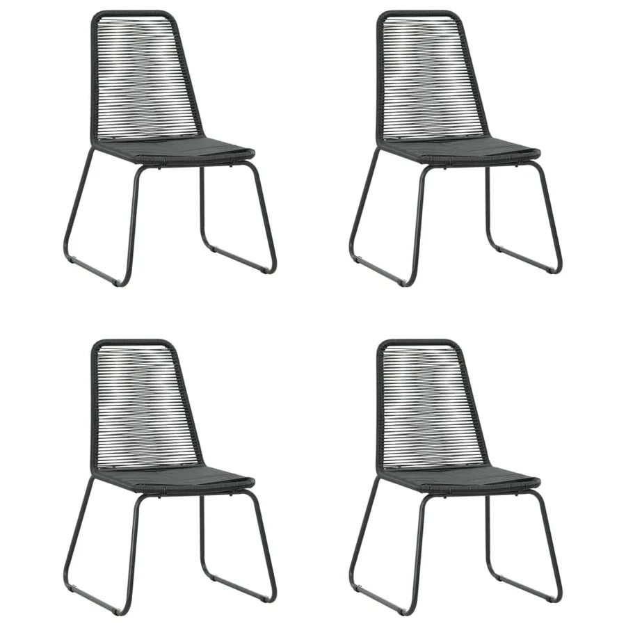 Ensemble à manger de jardin 5 pcs PVC résine tressée noir - 6