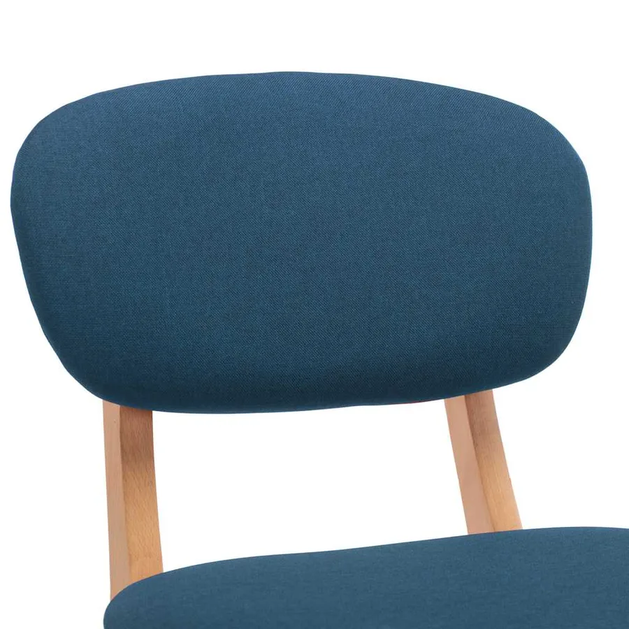 Tabourets de bar lot de 2 bleu tissu - 6