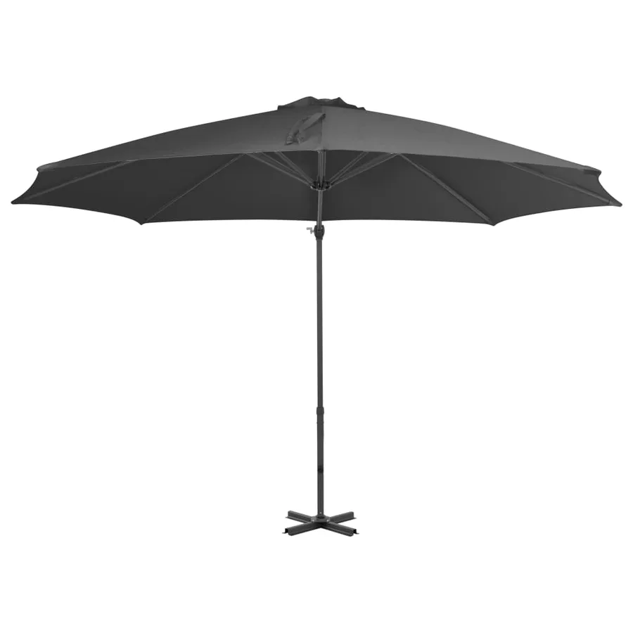 Parasol de jardin en porte-à-faux et poteau en aluminium - 2
