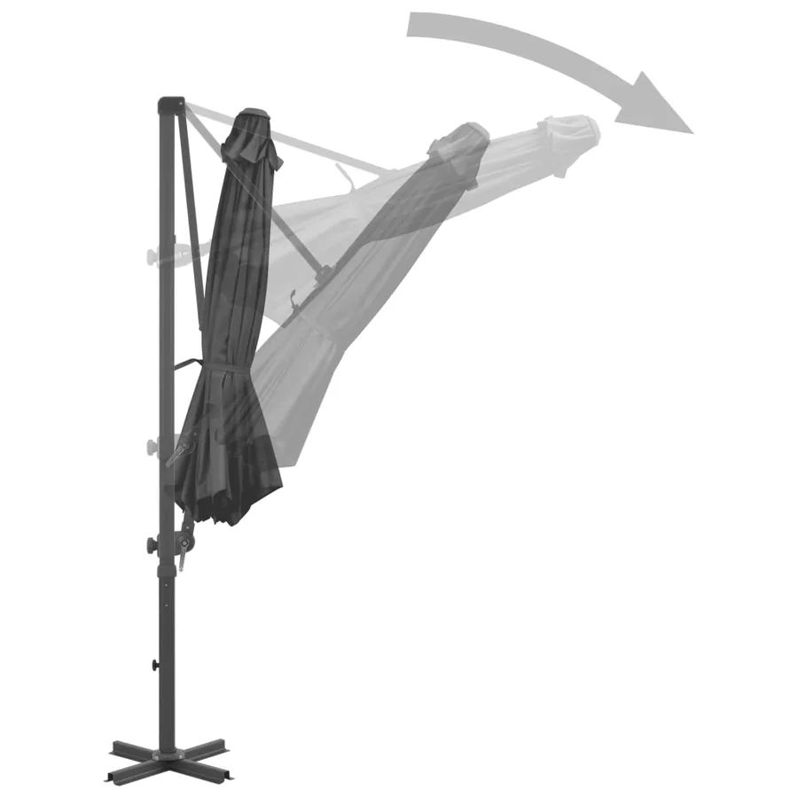 Parasol de jardin en porte-à-faux et poteau en aluminium - 4