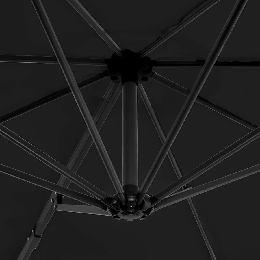 Parasol de jardin en porte-à-faux et poteau en aluminium - 5