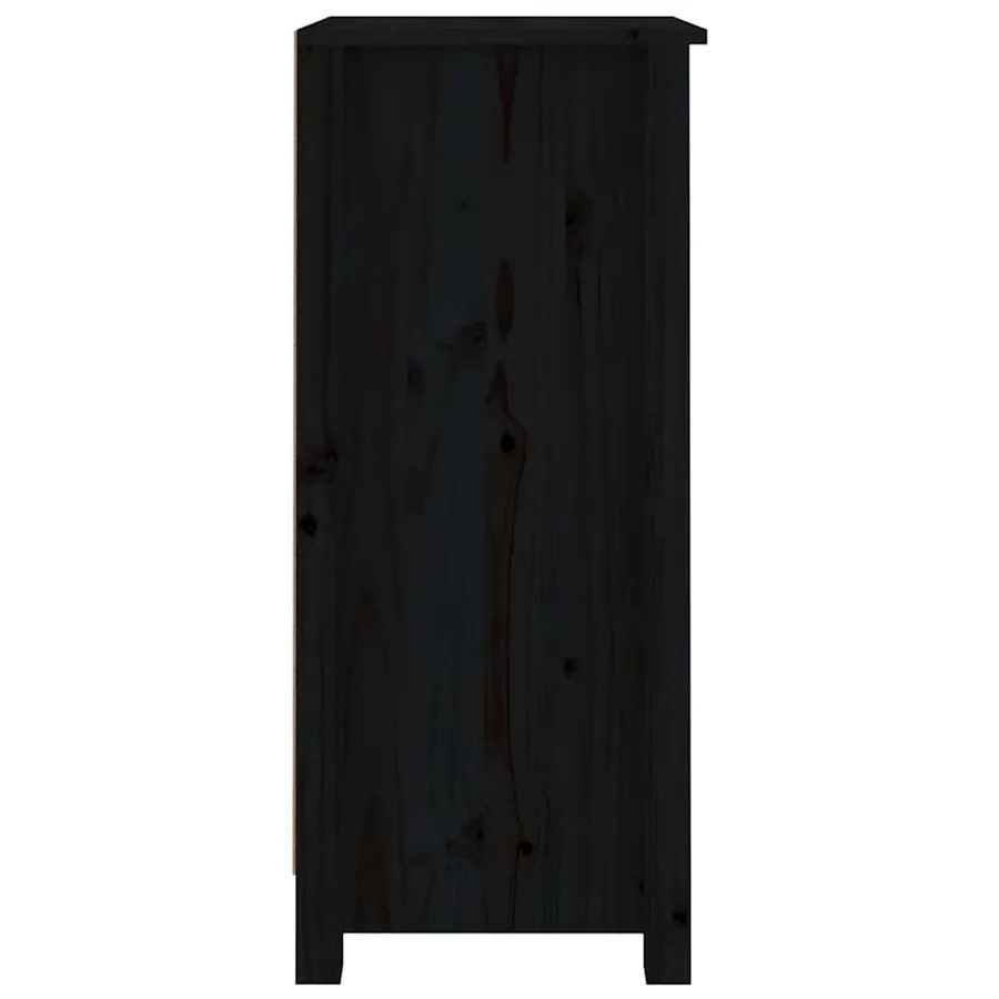 Buffets 2 pcs noir 40x35x80 cm bois massif de pin - 7