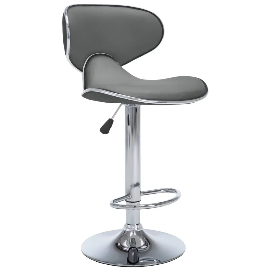 Tabourets de bar lot de 2 gris similicuir - 3
