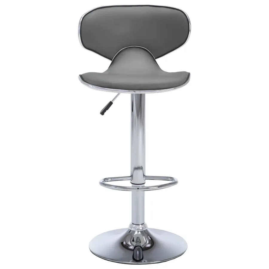 Tabourets de bar lot de 2 gris similicuir - 4