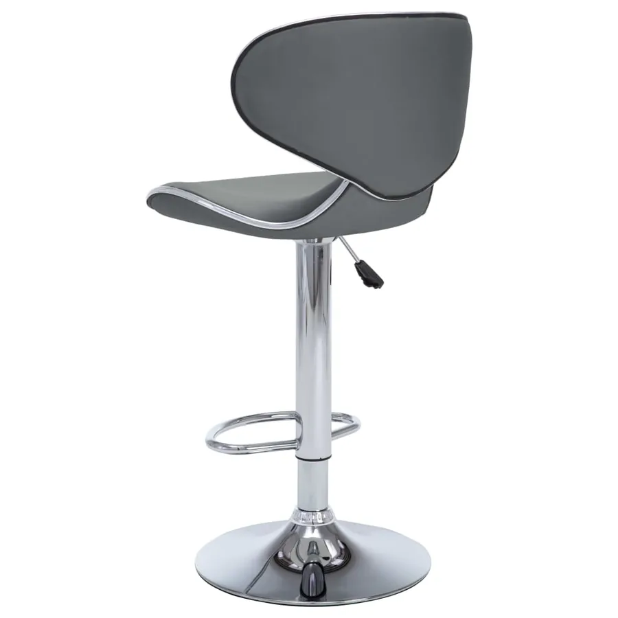Tabourets de bar lot de 2 gris similicuir - 6