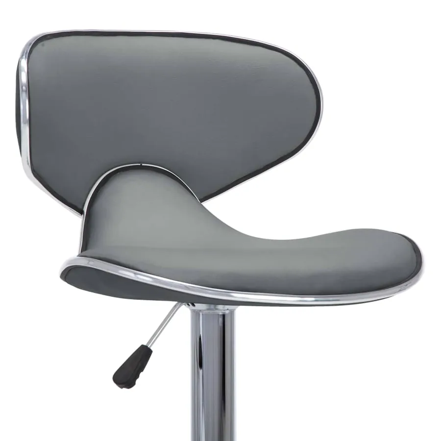 Tabourets de bar lot de 2 gris similicuir - 7