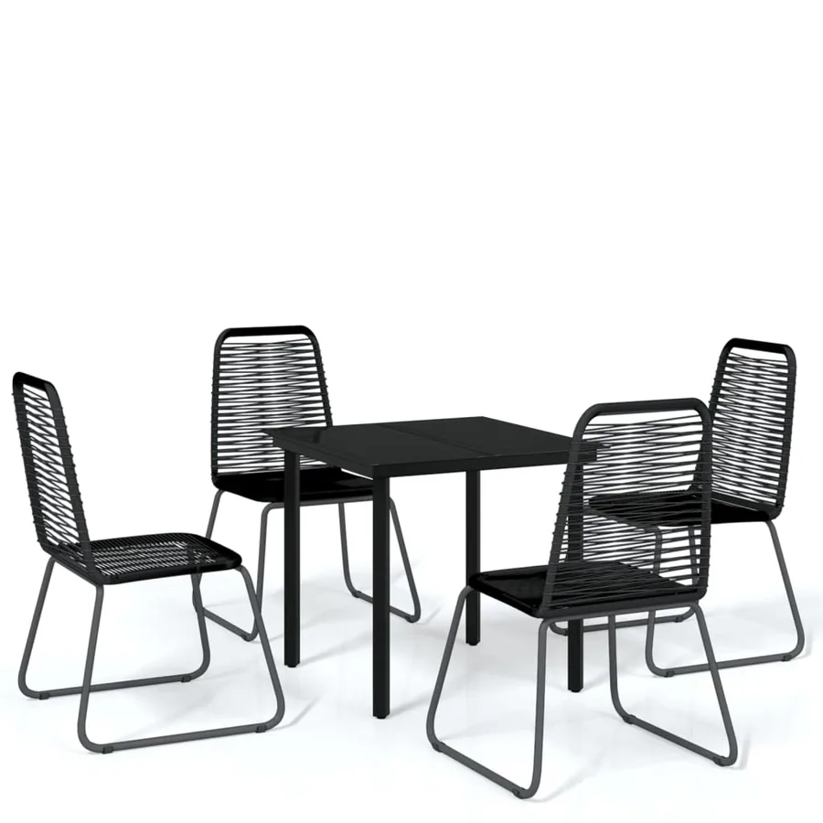 Ensemble à manger de jardin 5 pcs Noir - 2