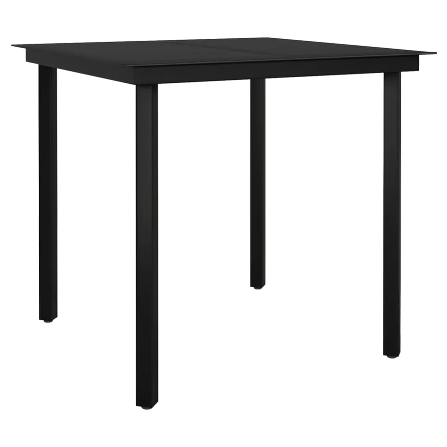 Ensemble à manger de jardin 5 pcs Noir - 3