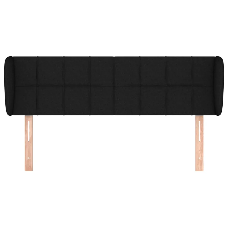 Tête de lit avec oreilles Noir 147x23x78/88 cm Tissu - 3