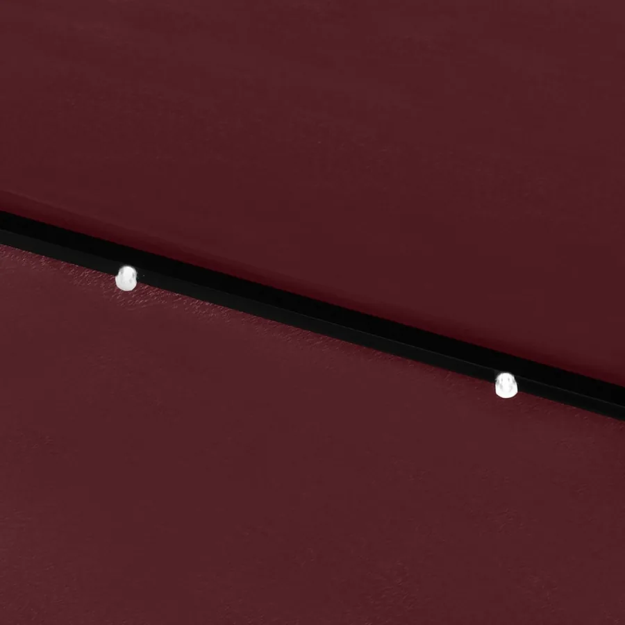 Parasol de jardin avec LED et mât en acier rouge bordeaux 2x3 m - 10