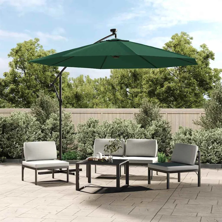 Tissu de remplacement pour parasol déporté vert 300 cm